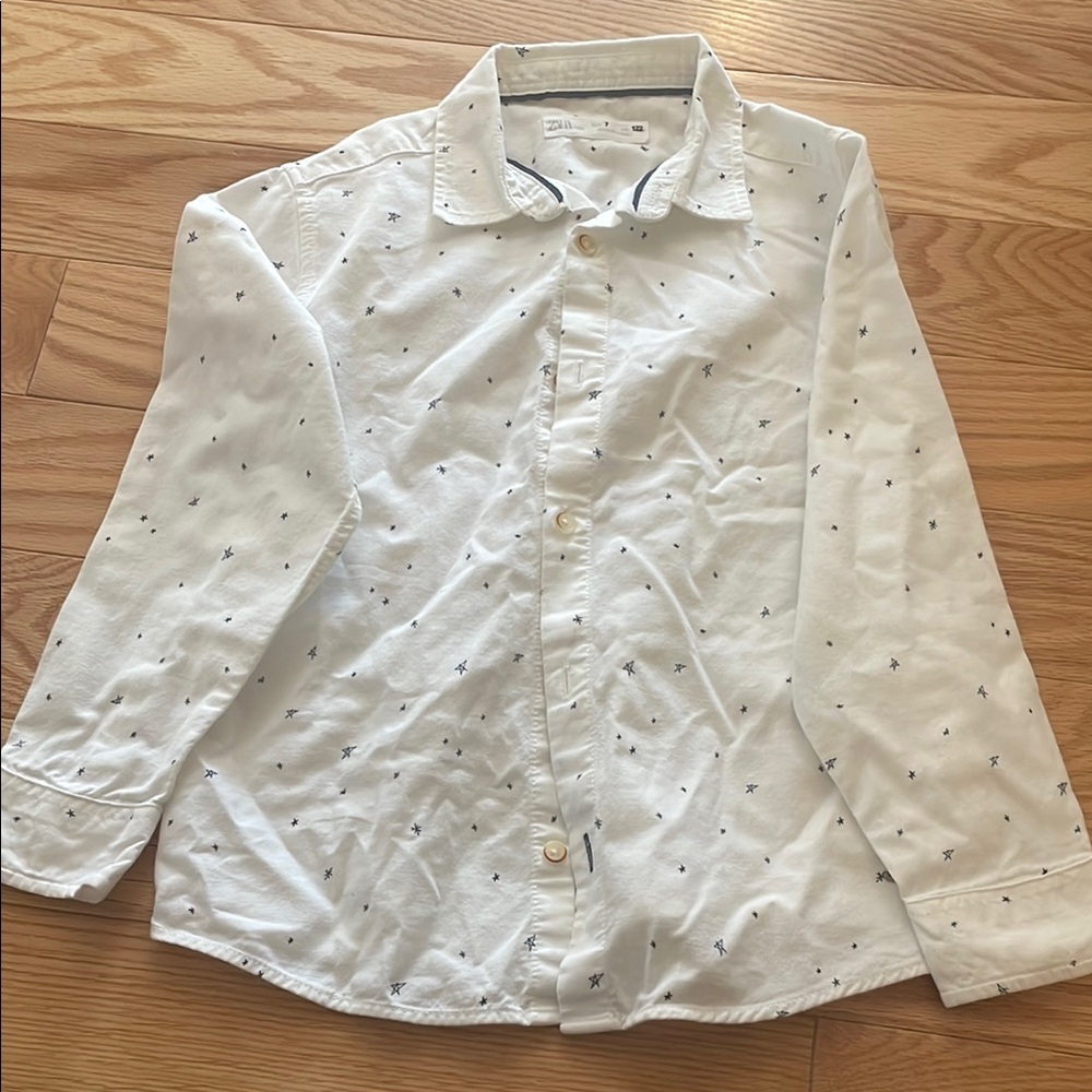 Zara Men's White Patterned Shirt